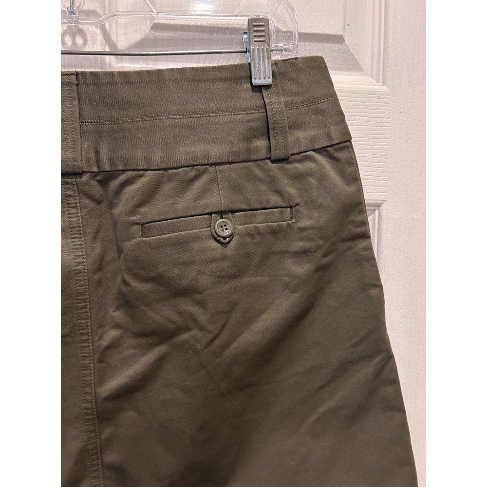VTG Old Navy Women Olive Green Cotton Twill Utility Mini Skirt Size 8 Safari Y2k - Picture 5 of 6